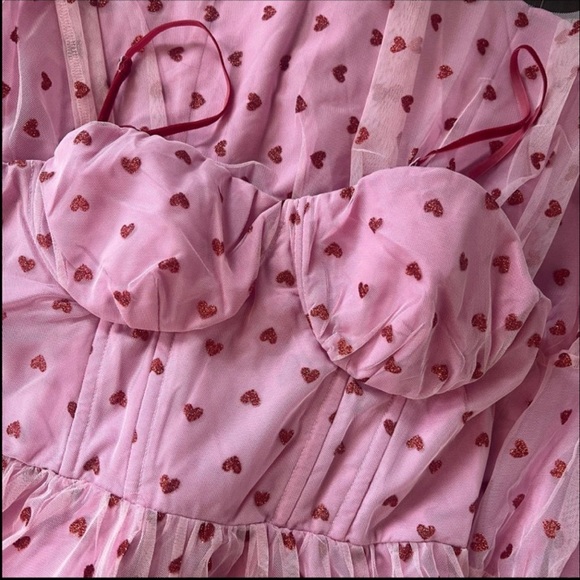Betsey Johnson Pink Heart Midi Dress - Picture 7 of 8